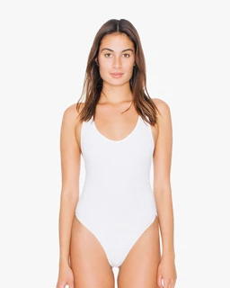  WOMEN'S COTTON SPANDEX JERSEY TANK THONG BODYSUIT