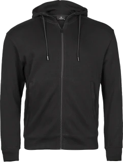 Ribbed Interlock Hooded Full Zip