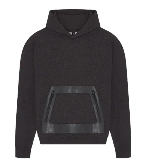 VEGAN LEATHER PANEL HOODIE