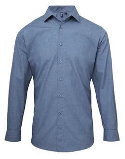 Men's Cross-Dye Roll Sleeve Poplin Bar Shirt PR217